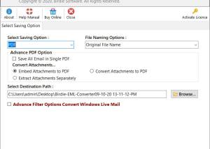 software - Convert EML files to Adobe PDF files 7.0.2 screenshot