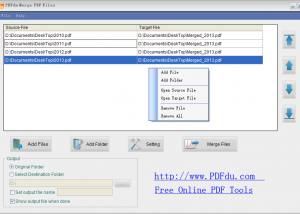 software - PDFdu Free Merge PDF Files 1.6 screenshot