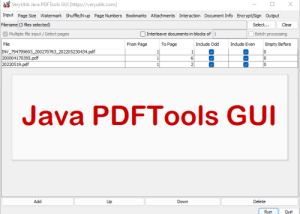 software - VeryUtils Java PDFTools GUI 2.7 screenshot