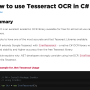 How to use Tesseract OCR in C# 2020.11.0 screenshot